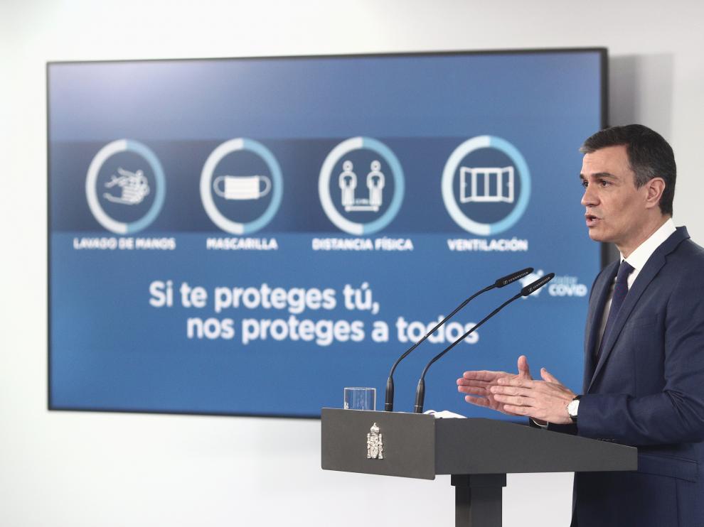 Sánchez en la rueda de prensa posterior al Consejo de Ministros