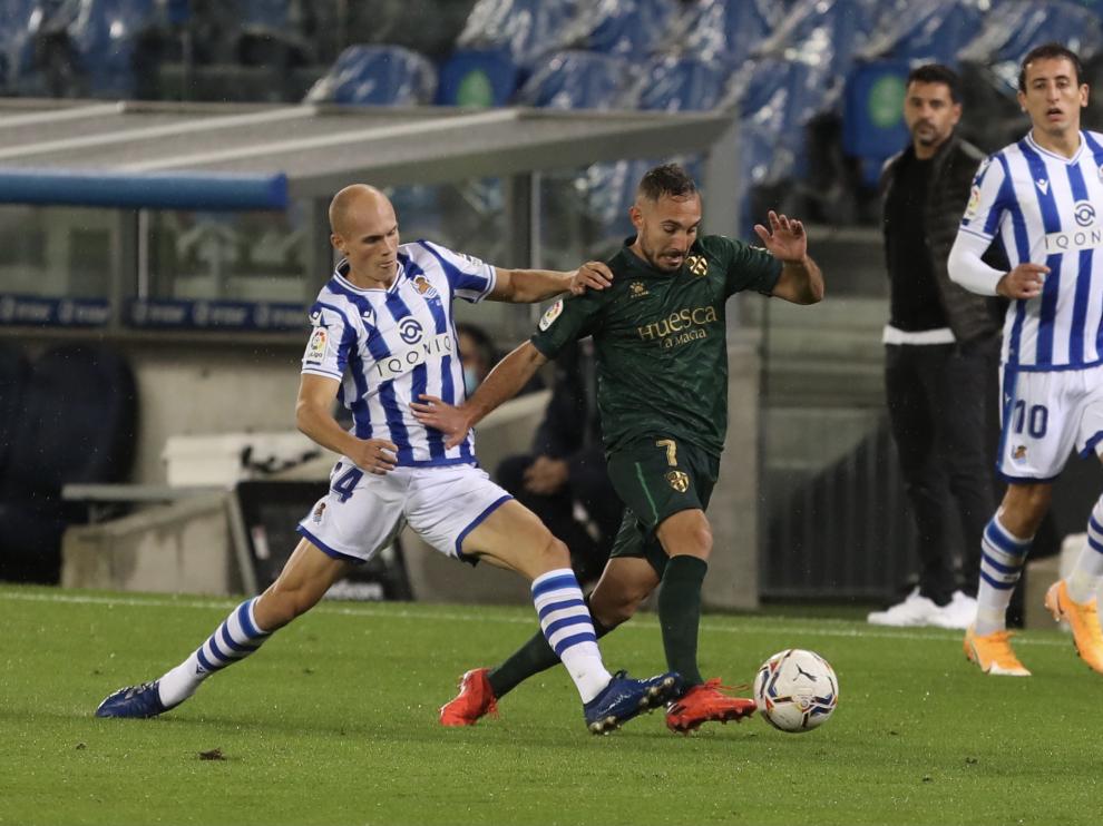 Imagen del partido de ida entre la Real Sociedad y el Huesca.