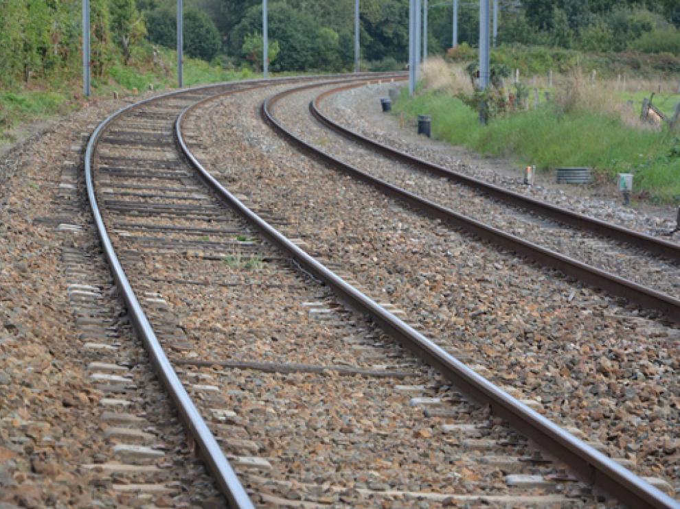 Tramo de vías de ferrocarril en la comunidad aragonesa.