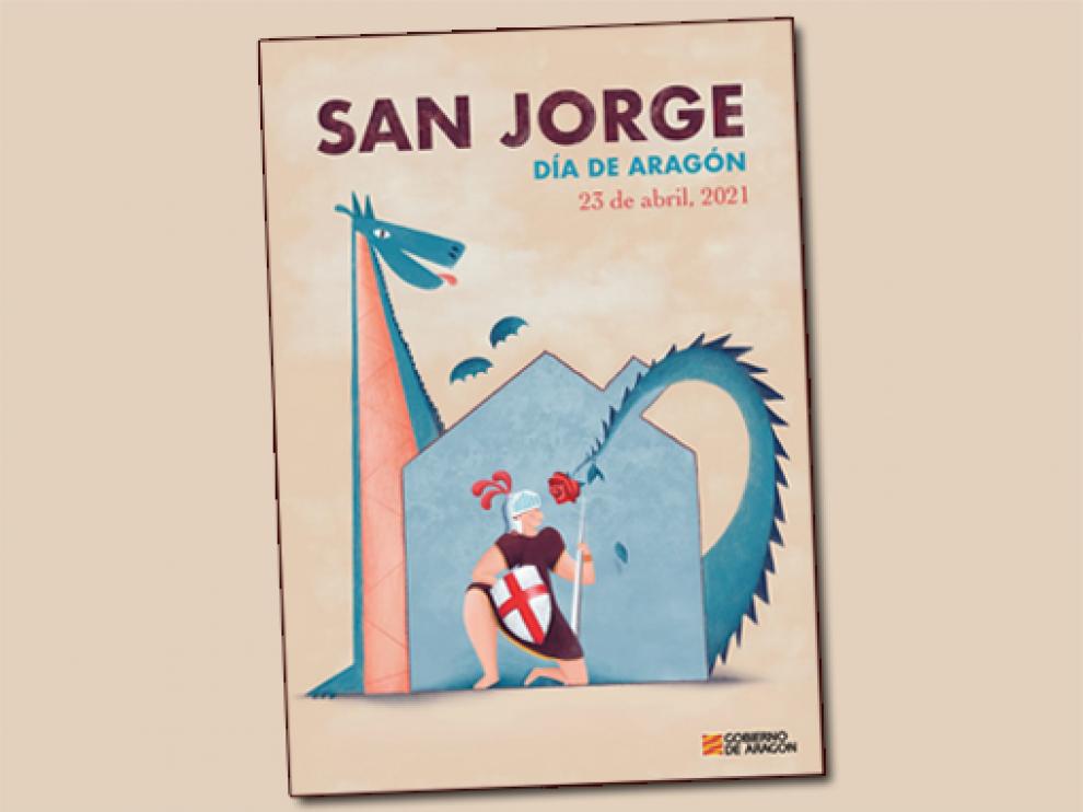 Cartel ganador “Este año, San Jorge lucha desde casa”.