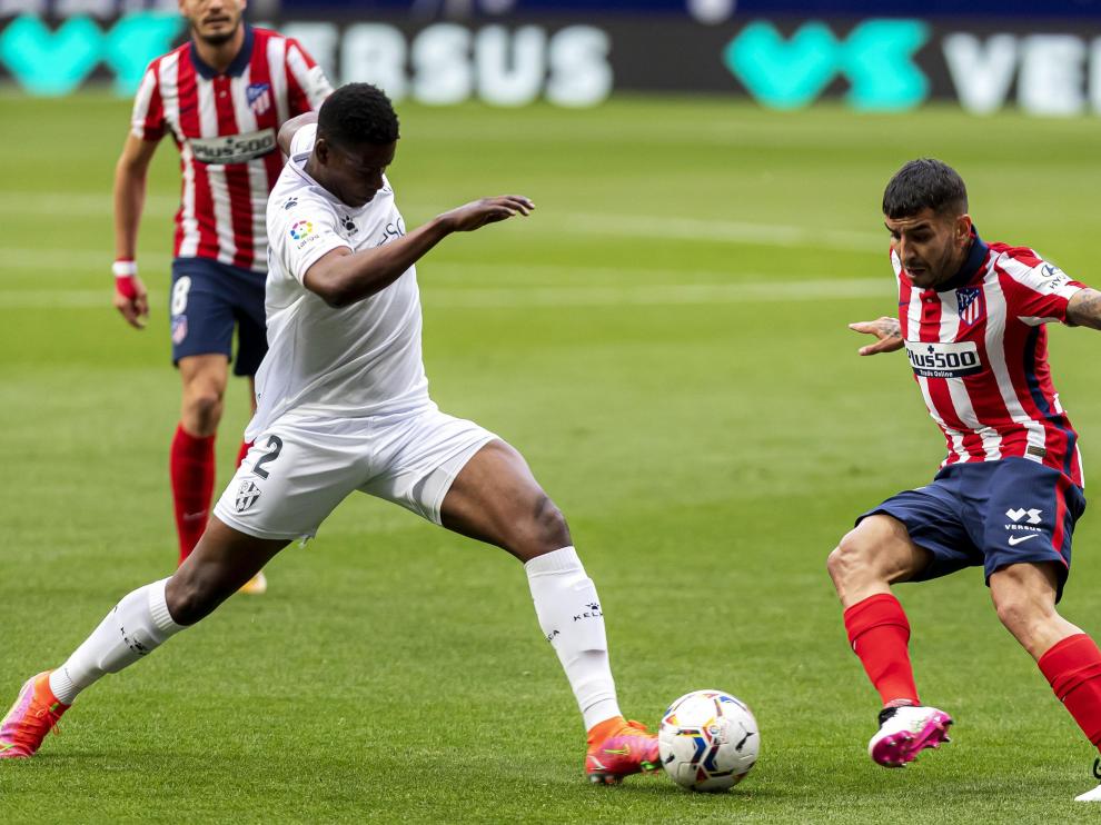 Un momento del Atlético de Madrid-Huesca.