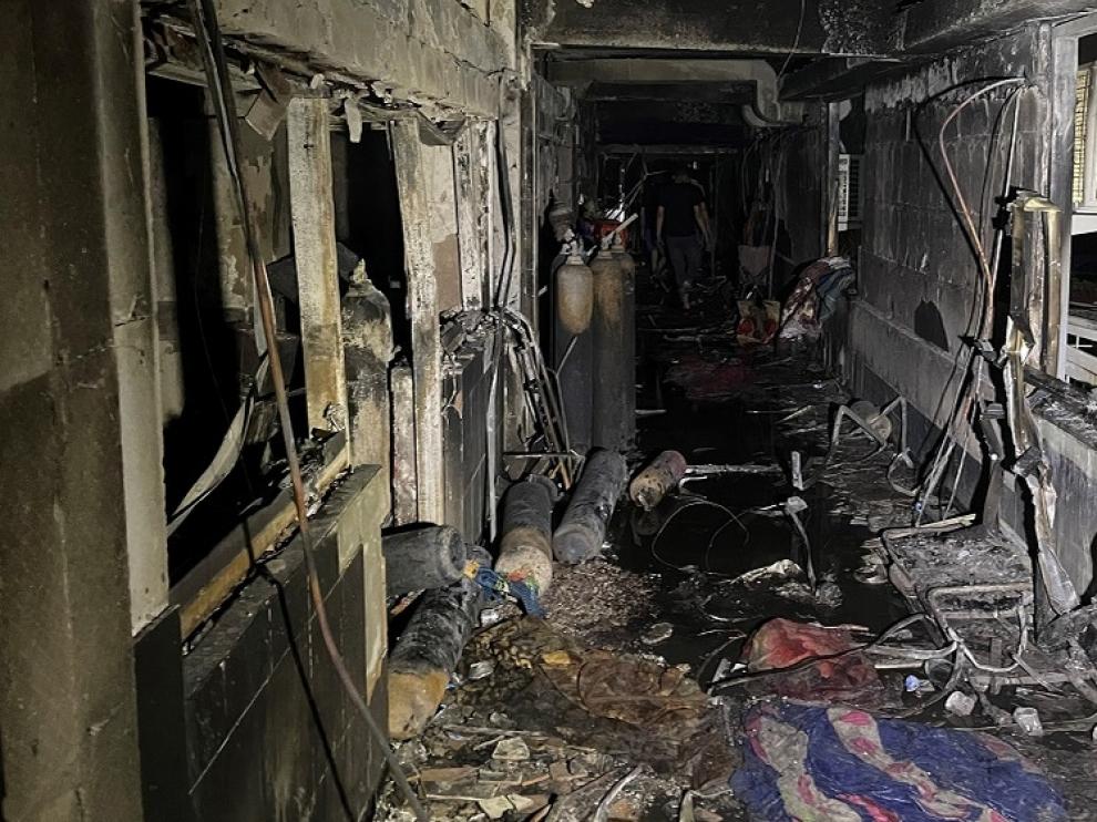Así ha quedado el hospital después de la deflagración
