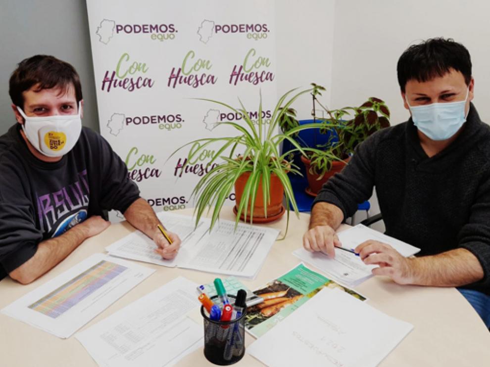 Óscar Sipán y Guillermo Boix, de Con Huesca Podemos Equo