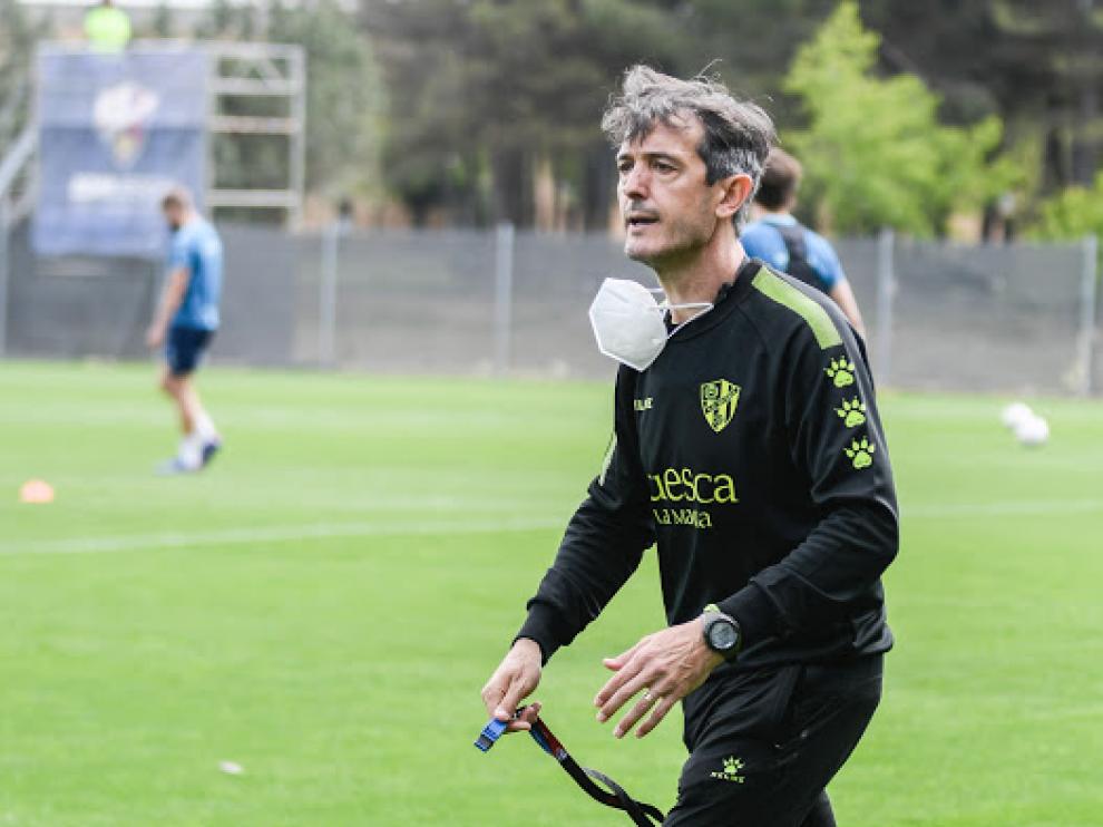Pacheta, durante el entrenamiento de este viernes.