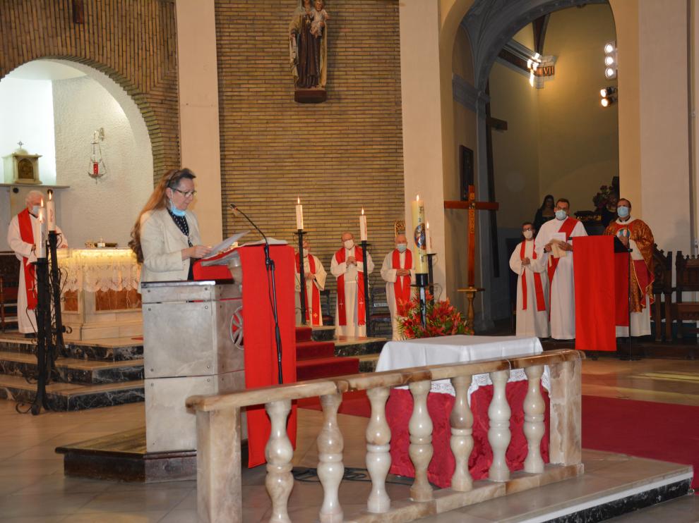 Momento de la celebración religiosa.