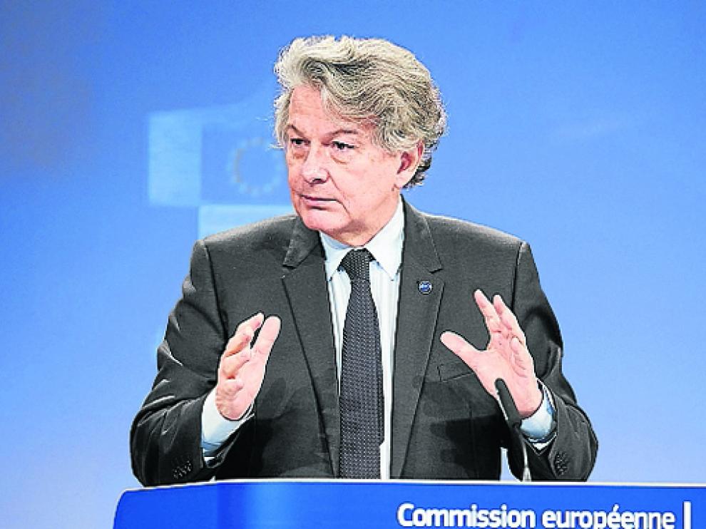 Imagen de archivo de Thierry Breton durante una de sus comparecencias.
