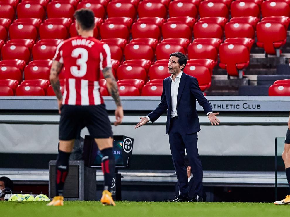 Marcelino, durante el Athletic-Osasuna del pasado fin de semana.