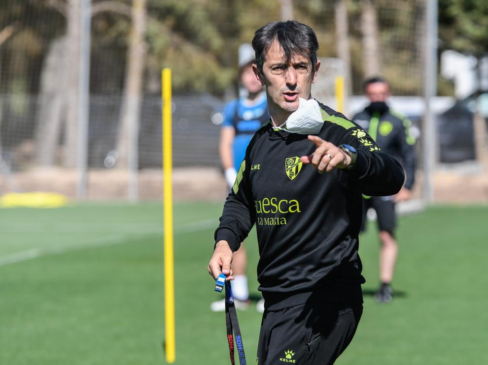 Pacheta, en el entrenamiento de este martes.
