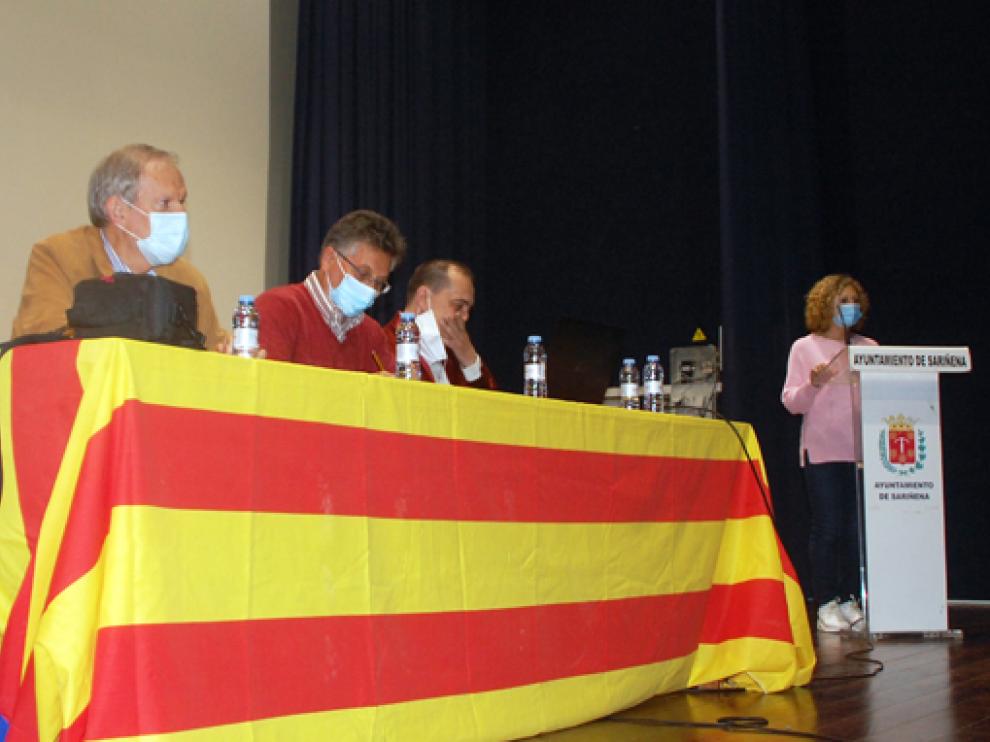 Adell, García, Trallero y Mazuque, en el acto de presentación del libro.