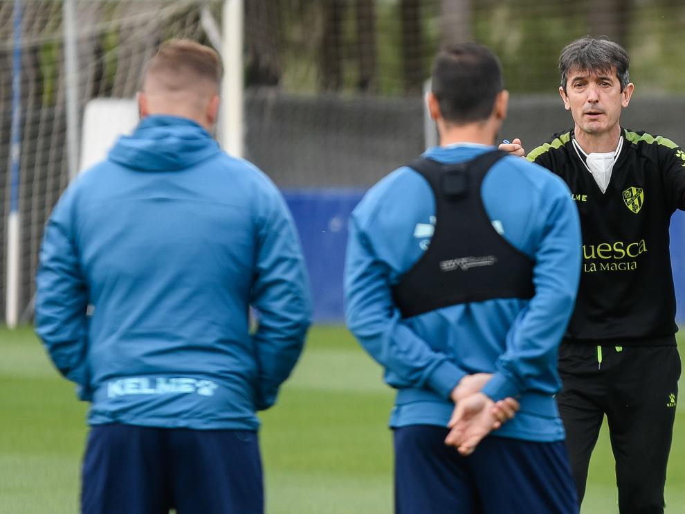Pacheta, durante el entrenamiento de este sábado.