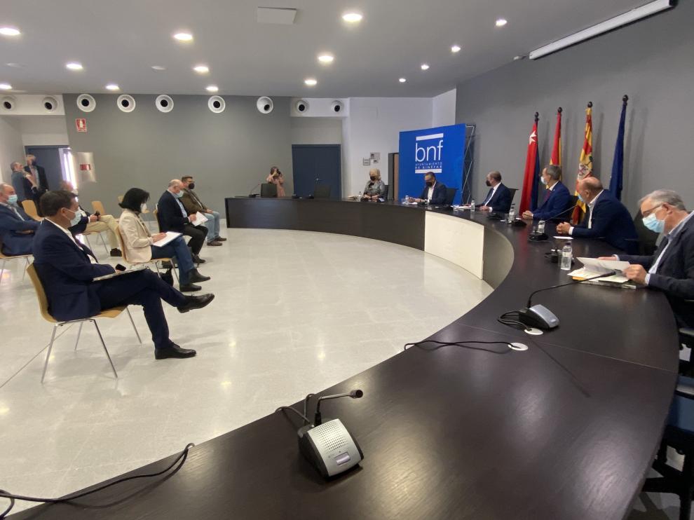Reunión de Lambán en Binéfar este martes.