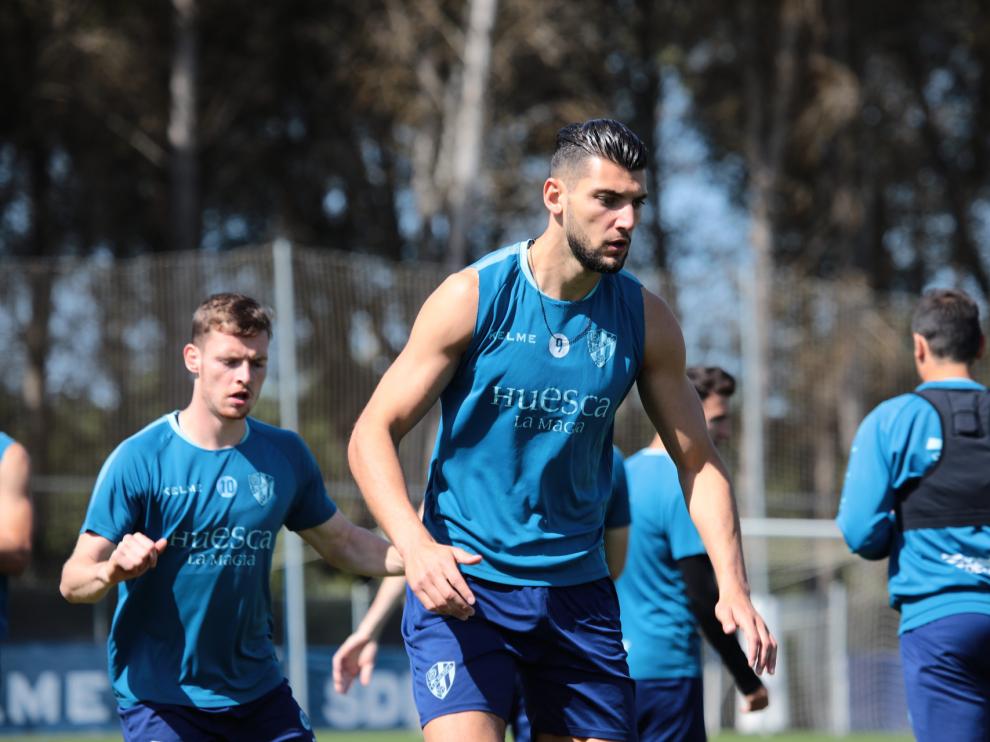 Rafa Mir, durante el entrenamiento de este miércoles