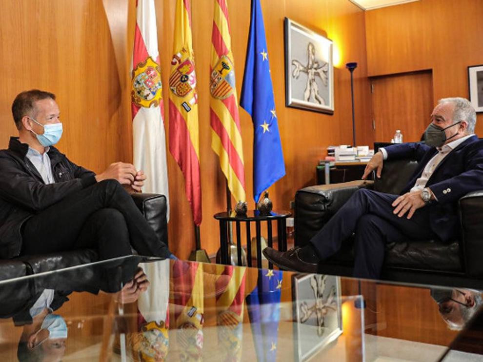 Imagen del encuentro del pasado miércoles entre Miguel Gracia y Ánder Gil