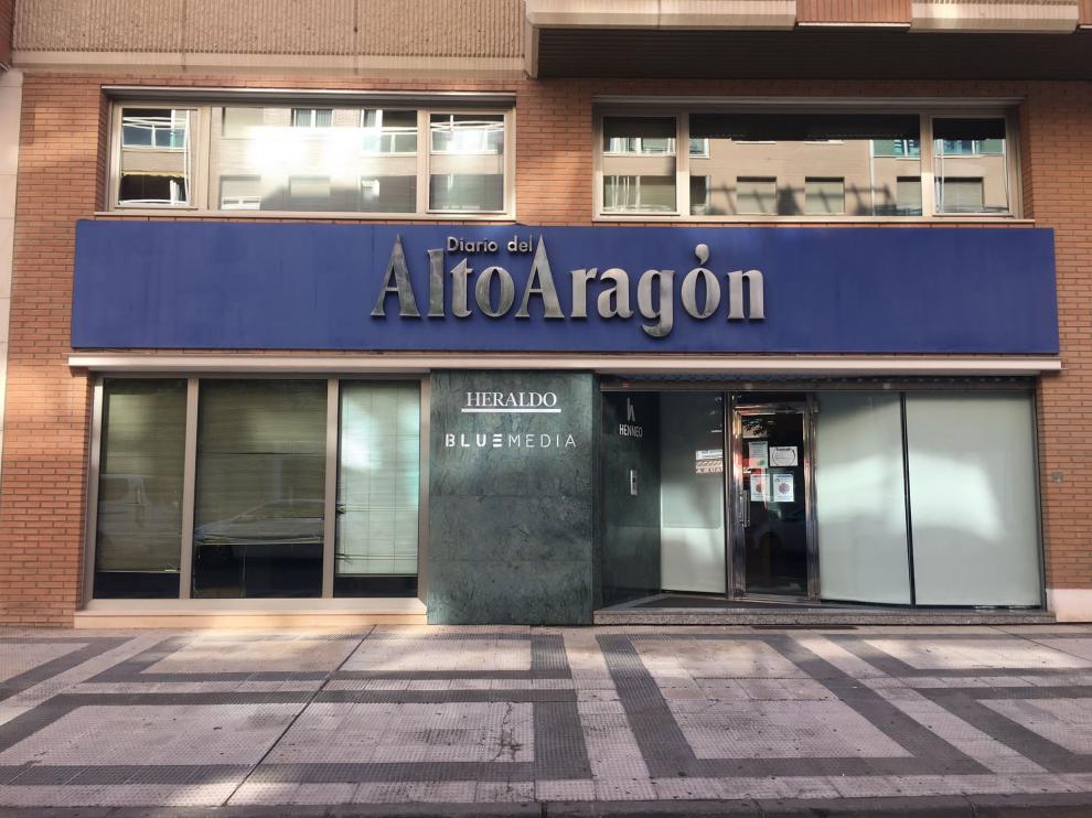 Exterior de la sede de Diario del Altoaragón en Huesca
