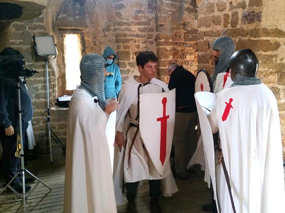 Flmación de la película de "los Caballeros de Santiago" de Ana Martín en el Castillo de Loarre