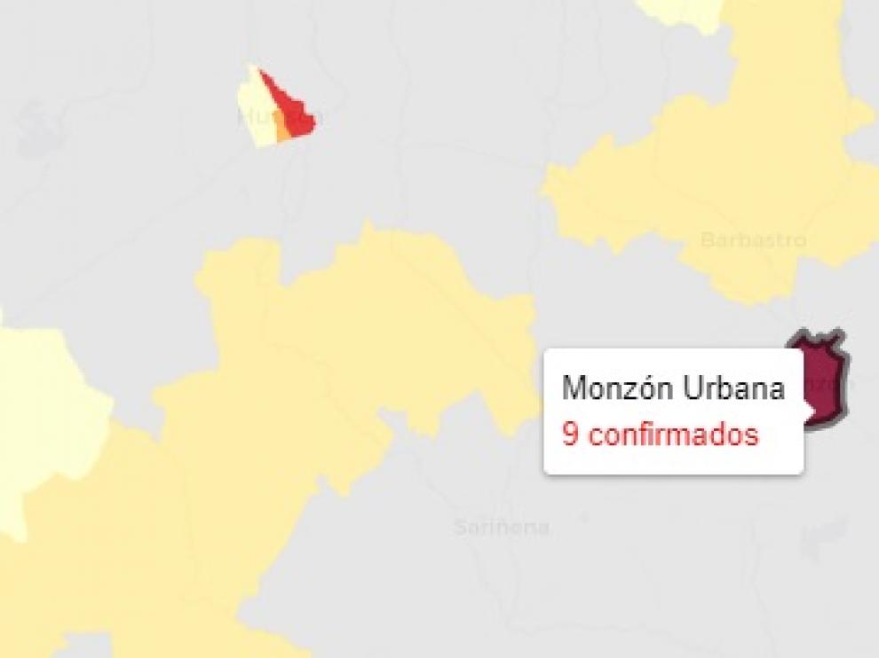 Entre las zonas de salud de Huesca y Monzón Urbana registran dos tercios de los casos informados este viernes