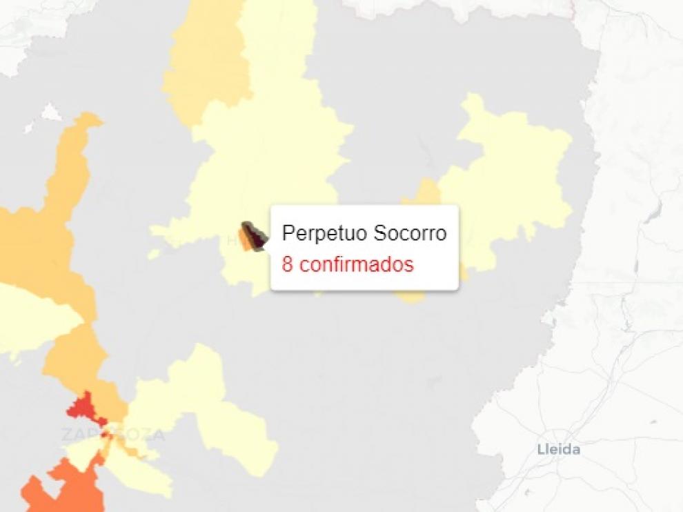 El centro de salud del Perpetuo Socorro muestra este domingo el número de casos más alto de Aragón.
