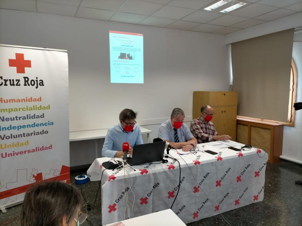 Los responsables de Cruz Roja Huesca han presentado la memoria del año 2020.