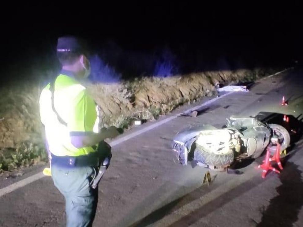 Imagen del accidente que ha tenido lugar la noche de este miércoles en Monzón