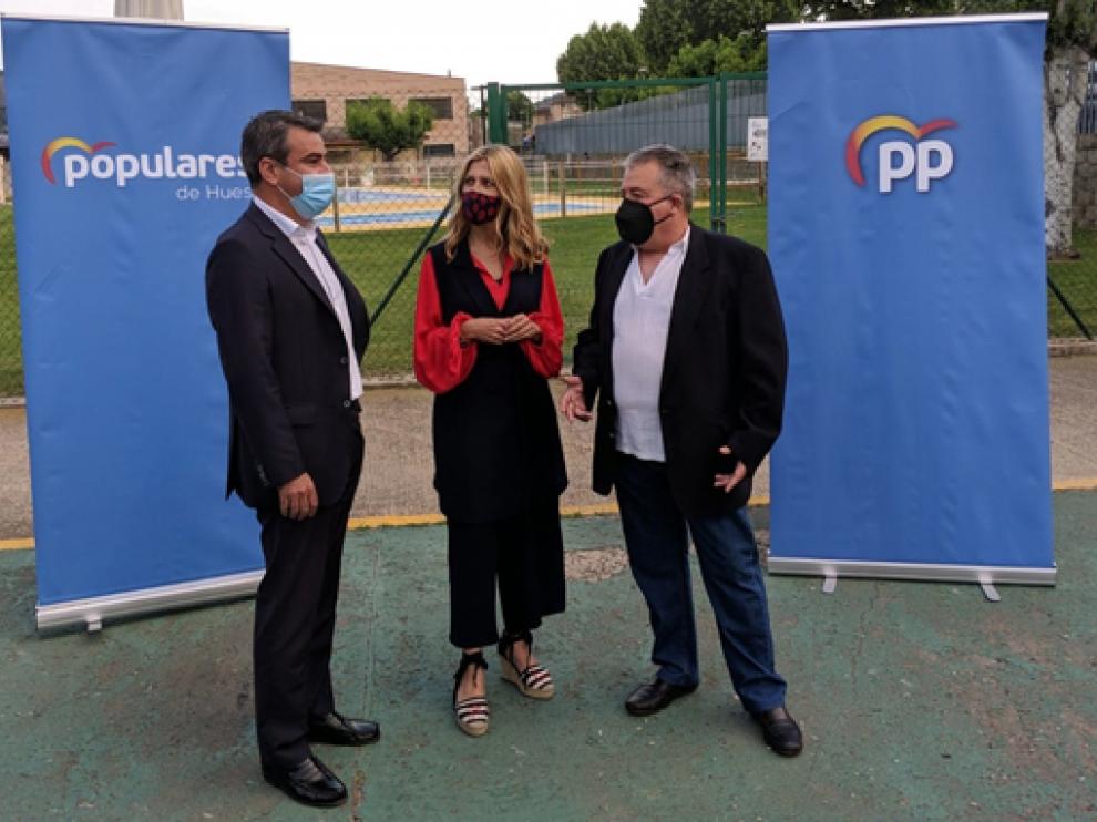 Lagüéns, Vaquero y Guitart, en un momento del acto