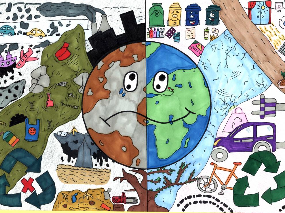 El dibujo de Aitana Inglan, de 6º Primaria del Ceip Alberto Galindo de Sena, primero en su categoría.