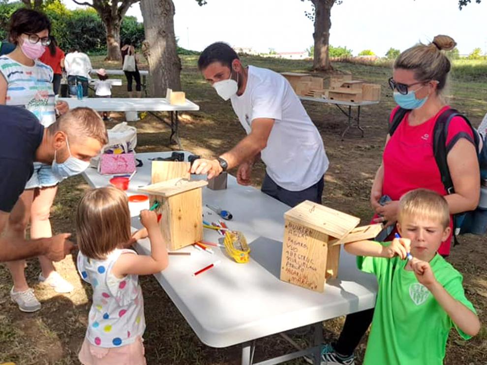 Imagen del taller de construcción de cajas nido