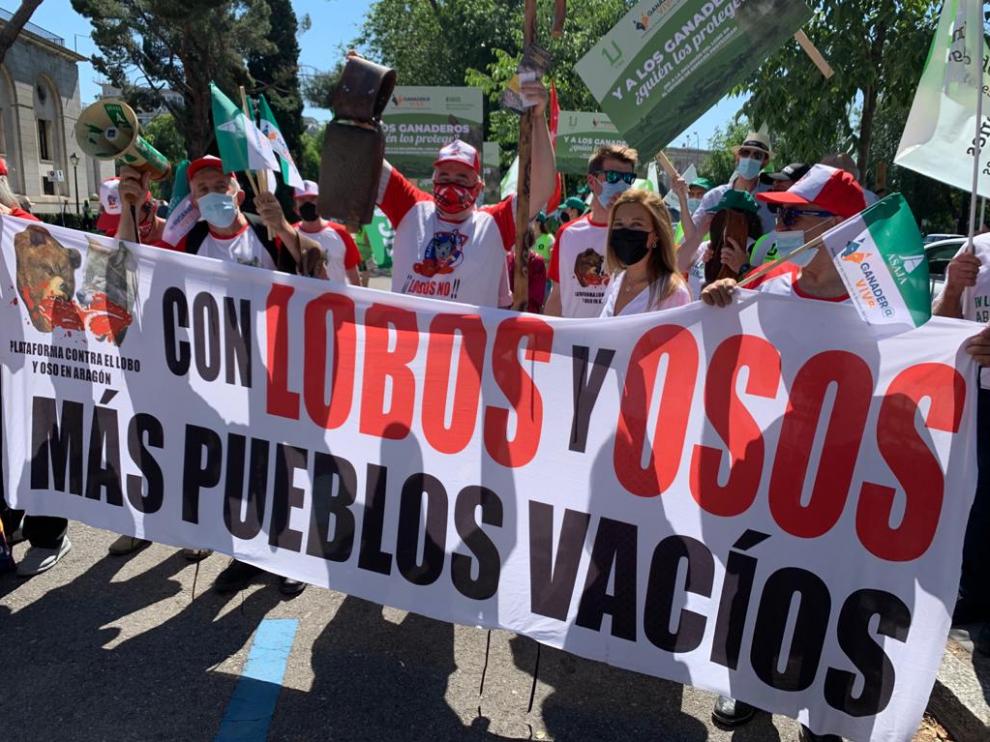 Participantes en la manifestación en Madrid este miércoles.
