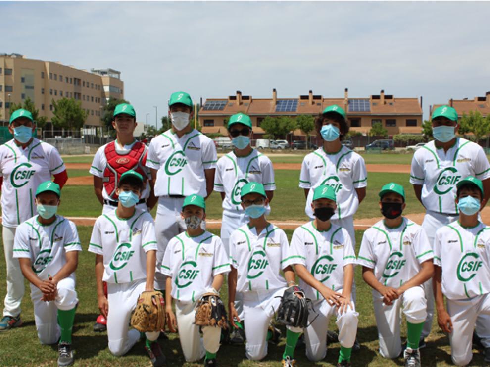 Equipo del Club Béisbol Huesca que se proclamó campeón de Aragón sub-15.