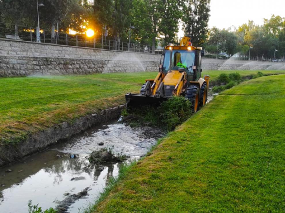 Limpieza del cauce del río Isuela
