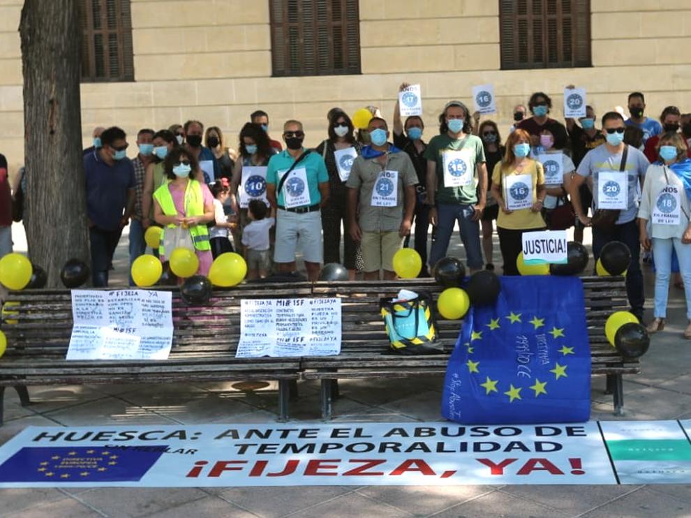 Concentración en la plaza de Navarra de Huesca este domingo