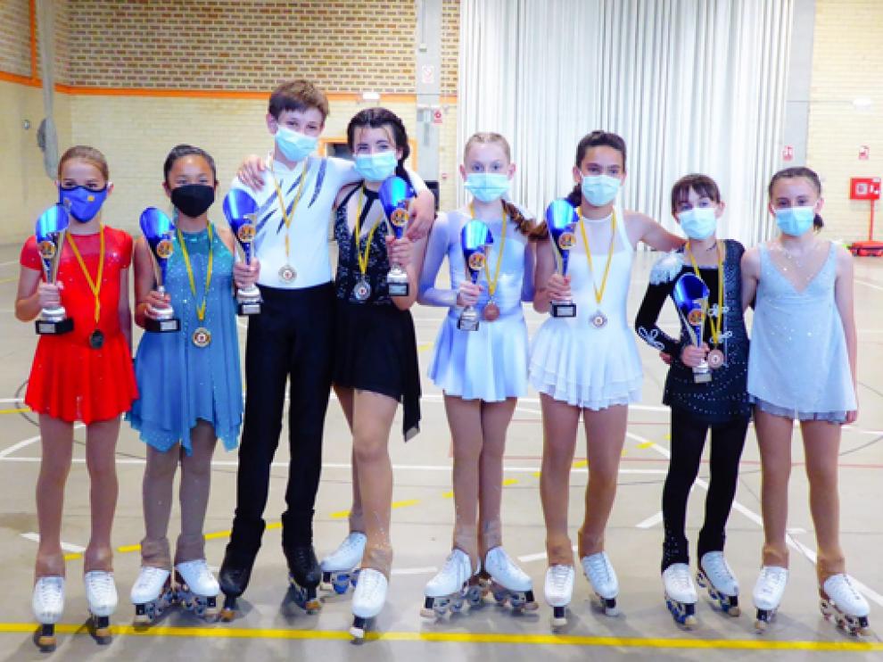 Patinadores del Roller Dream Huesca en las categorías de los más pequeños.