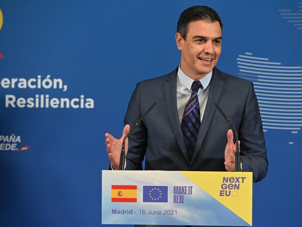 Sáchez este miércoles en rueda de prensa en Madrid.