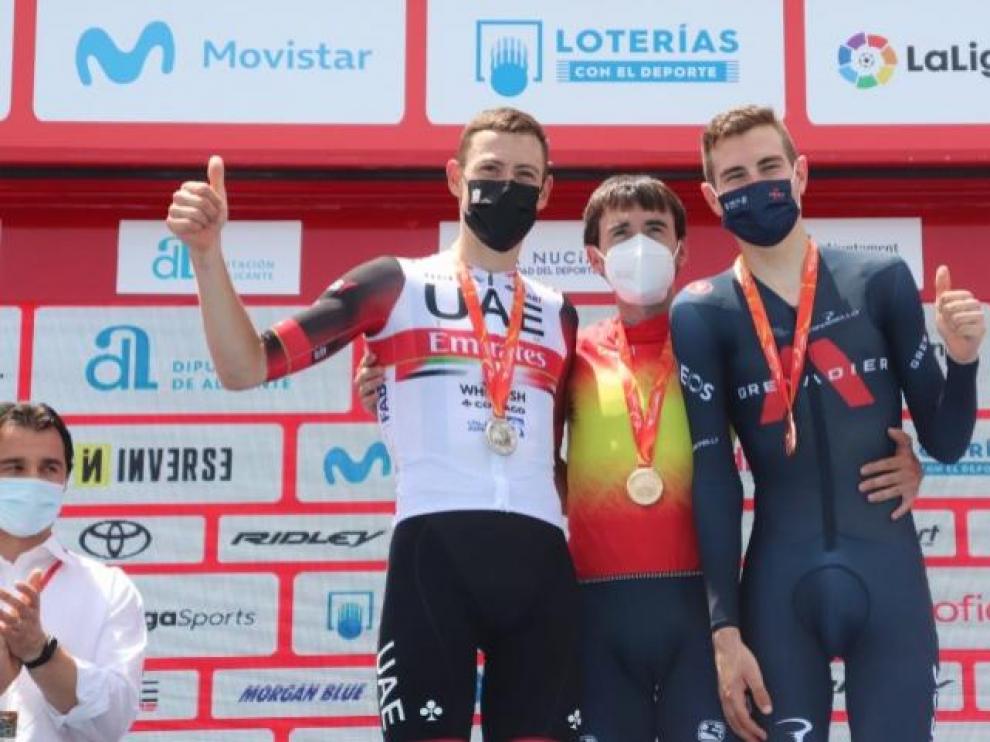 Podio final de categoría élite UCI.
