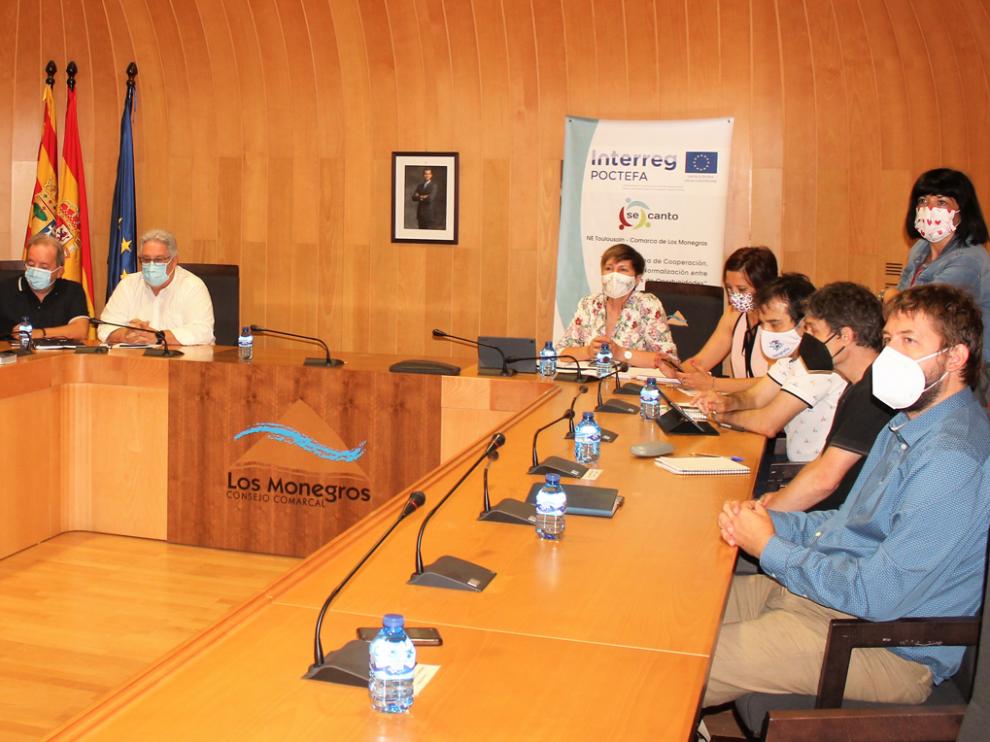 Encuentro de coordinación que tuvo lugar este jueves en formato de semi presencialidad en la sede comarcal de Los Monegros