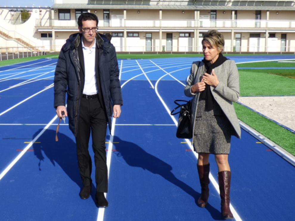 Nabil Adda y Nouria Merha en la visita a las pistas en 2020