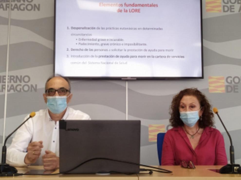 Coll y Revilla, en la rueda de prensa sobre la eutanasia.