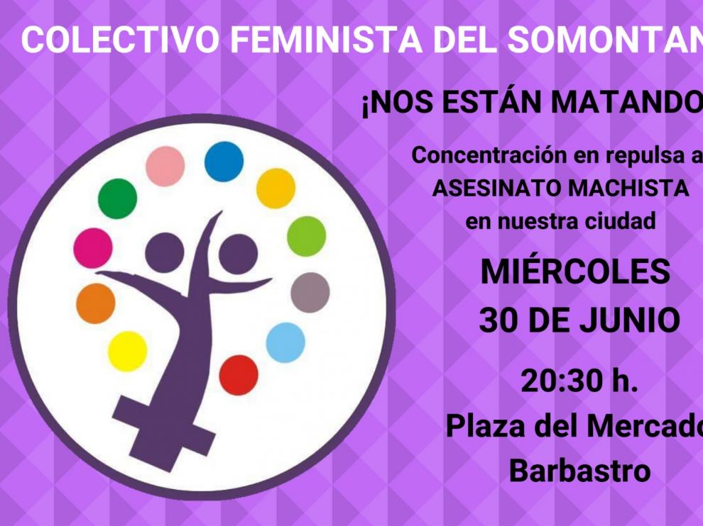El Colectivo Feminista del Somontano ha convocado una protesta.