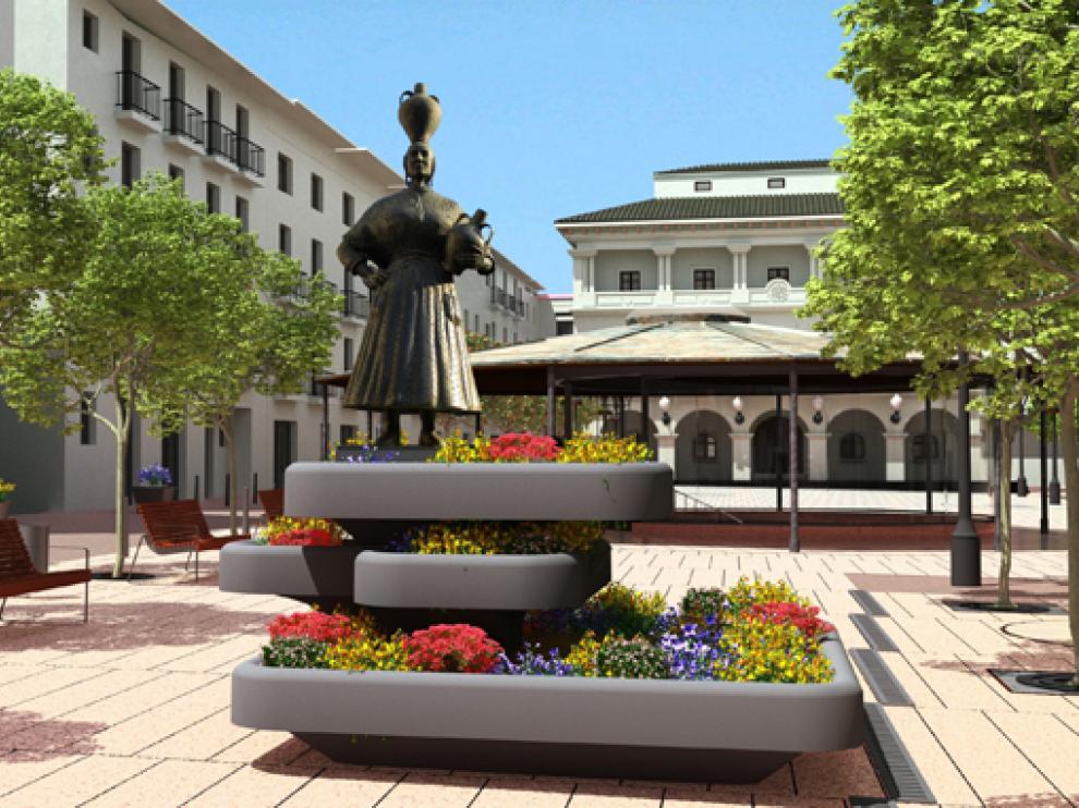 Imagen virtual de cómo quedaría la plaza