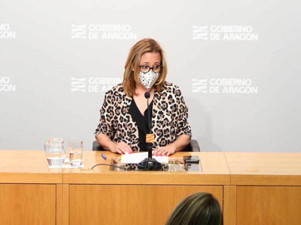 Mayte Pérez, en la rueda de prensa posterior al Consejo de Gobierno