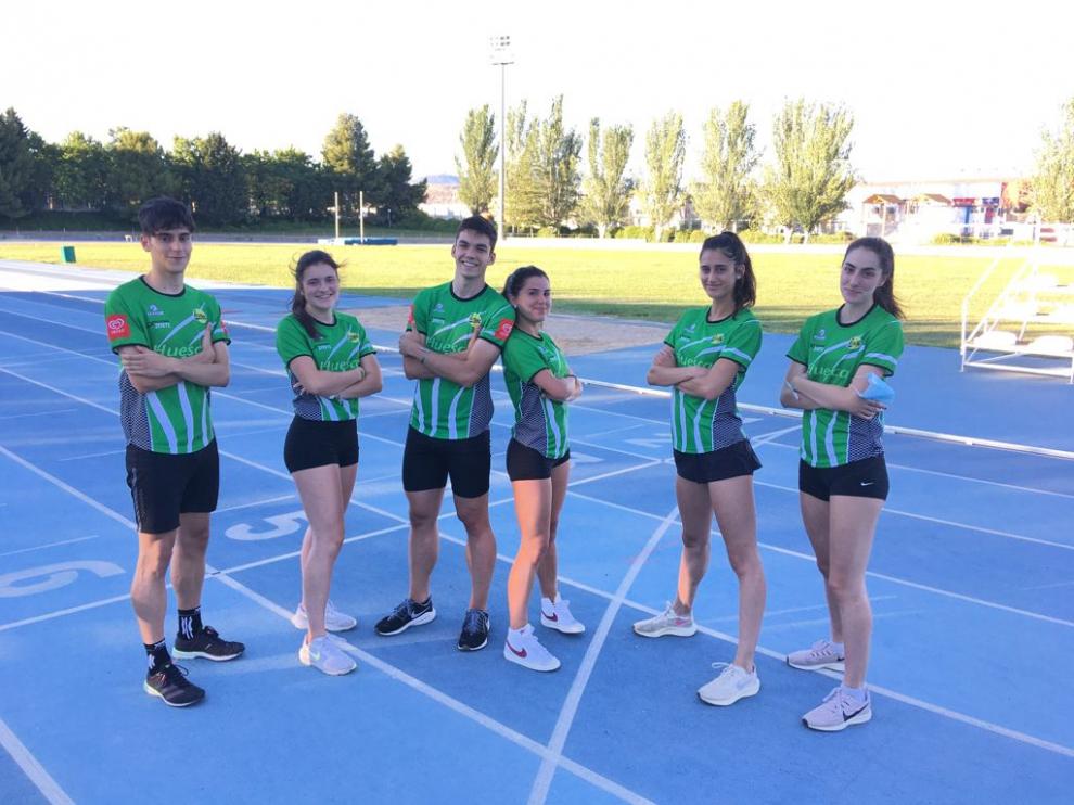 Varios de los atletas de Intec-Zoiti en el Campeonato de España.