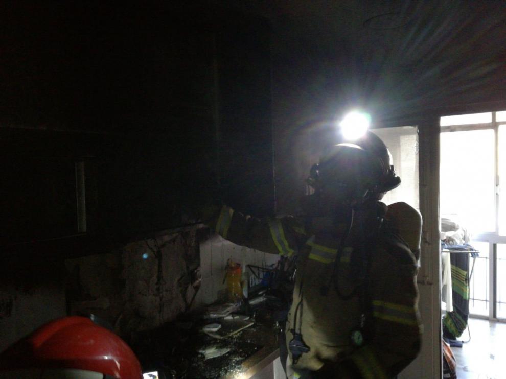 Incendio en una vivienda de Alcañiz