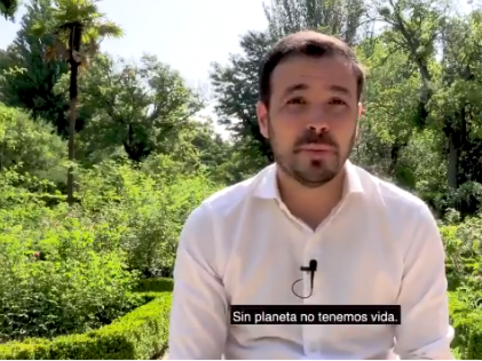 Alberto Garzón, en el vídeo difundido en redes sociales.