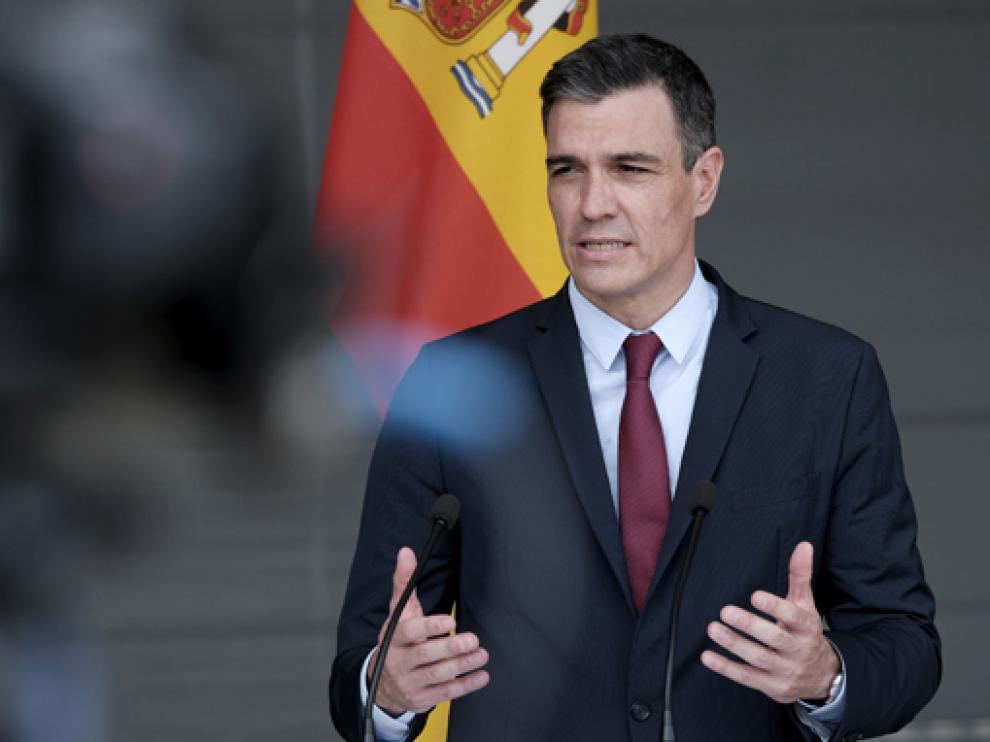 Sánchez en su visita a Letonia