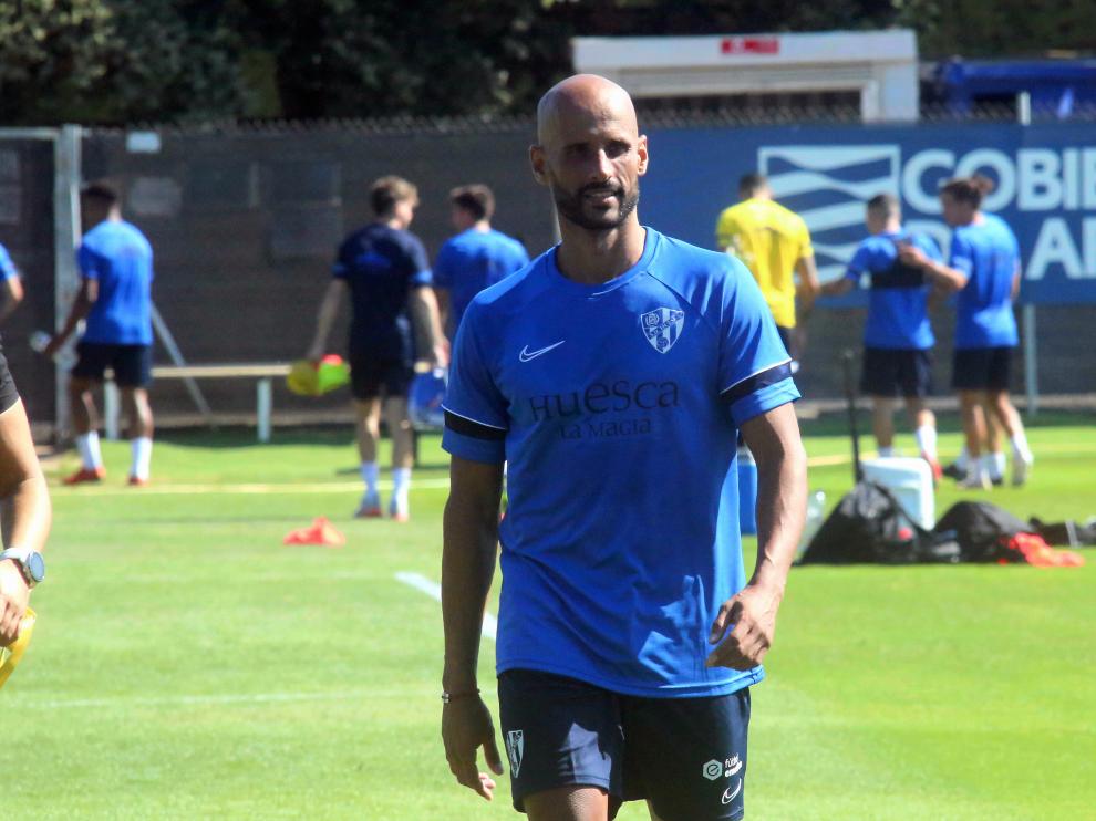 Mikel Rico, tras la sesión de entrenamiento matinal de este viernes.
