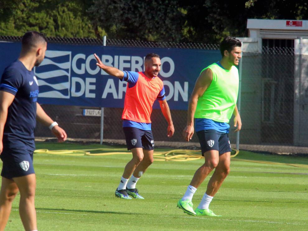 David Ferreiro, durante el entrenamiento de este sábado.