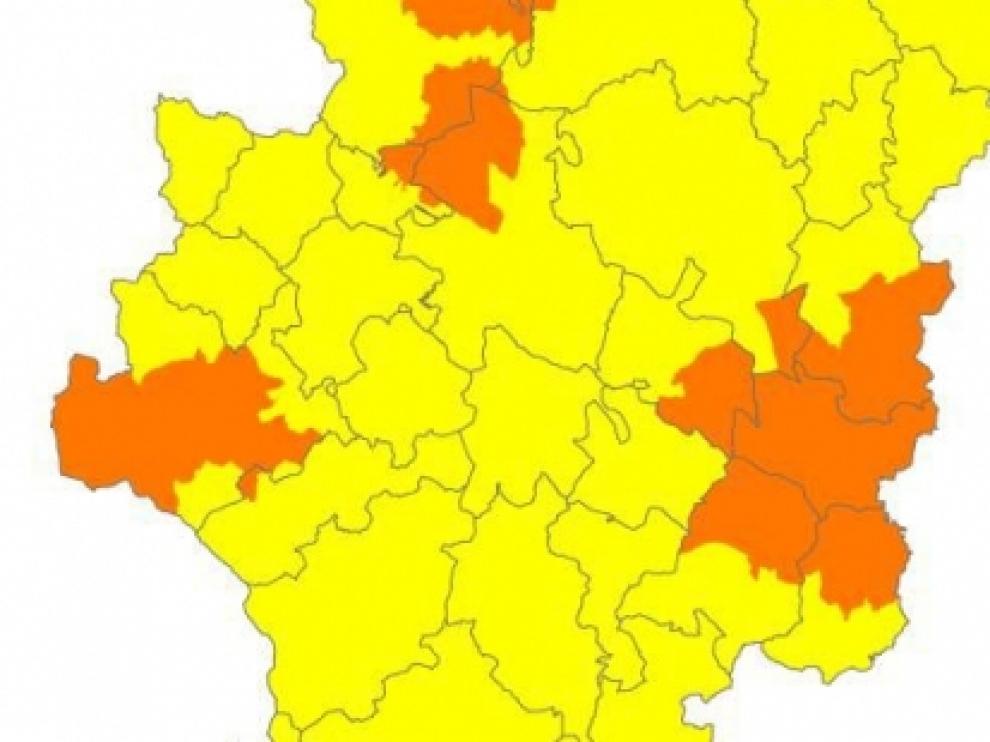 Mapa de las alertas para este sábado