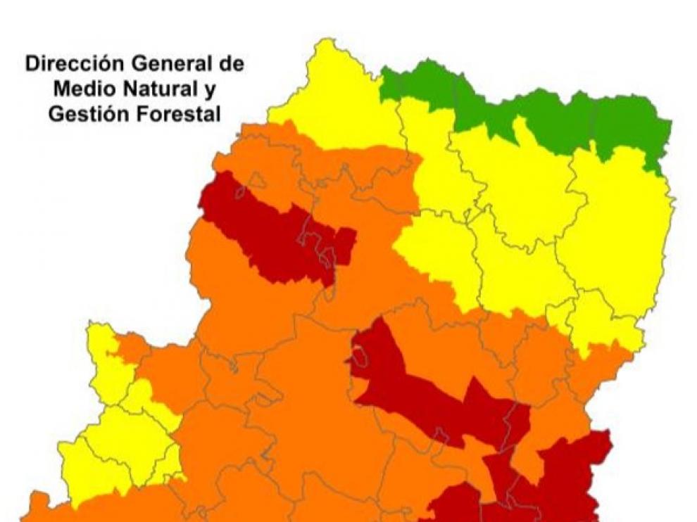 Mapa de alertas de incendios del 11 de julio