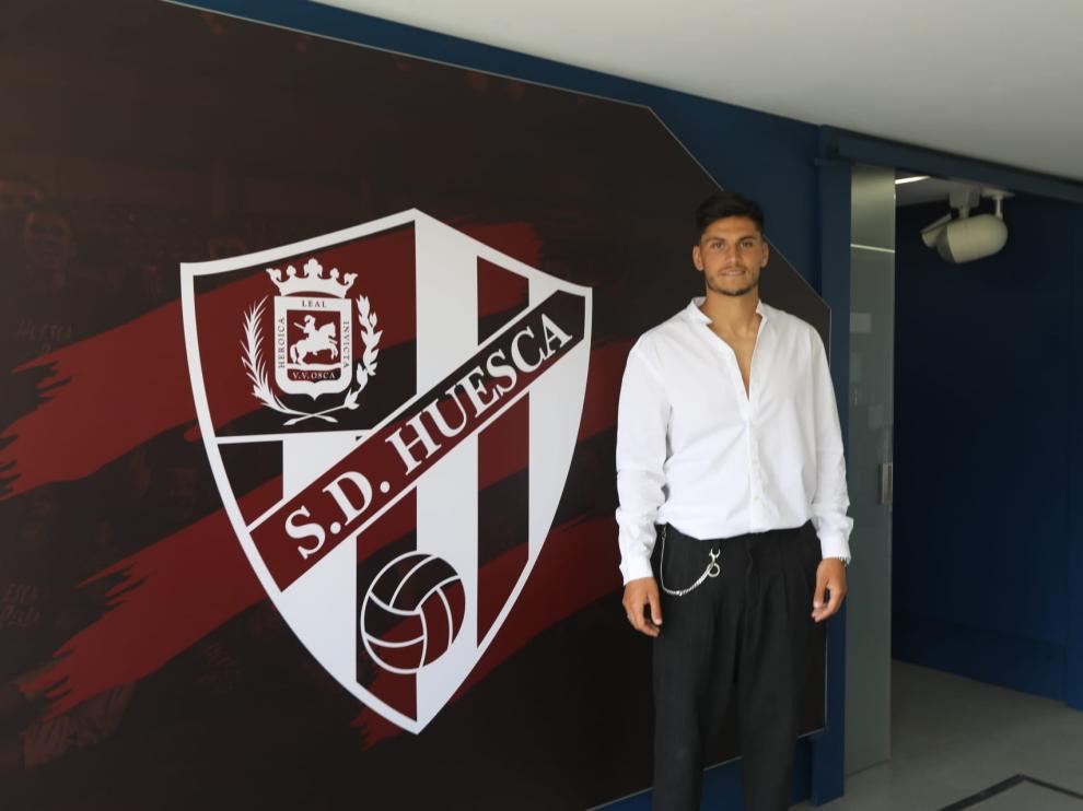 Salvador, en el túnel de vestuarios del Alcoraz