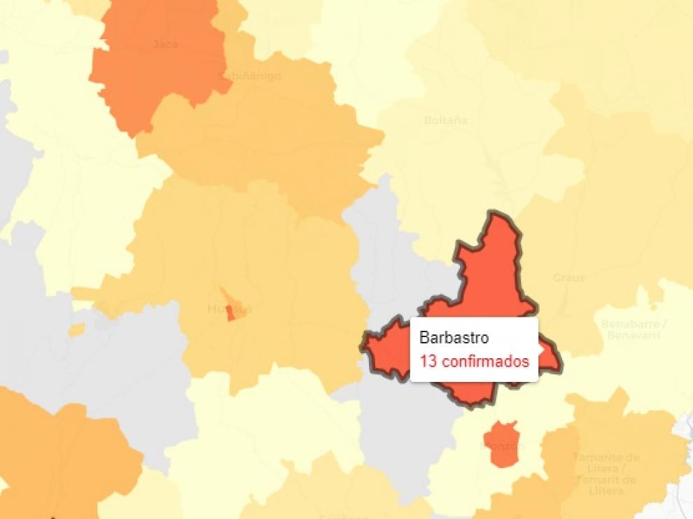 La zona de salud de Barbastro ha reportado este martes el número de casos más alto de la provincia de Huesca.