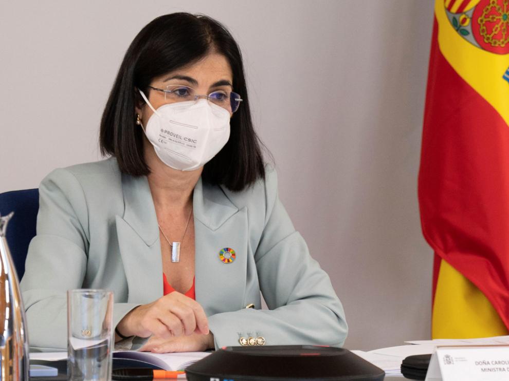 Carolina Darias, ministra de Sanidad, durante la rueda de prensa celebrada en la jornada del miércoles.